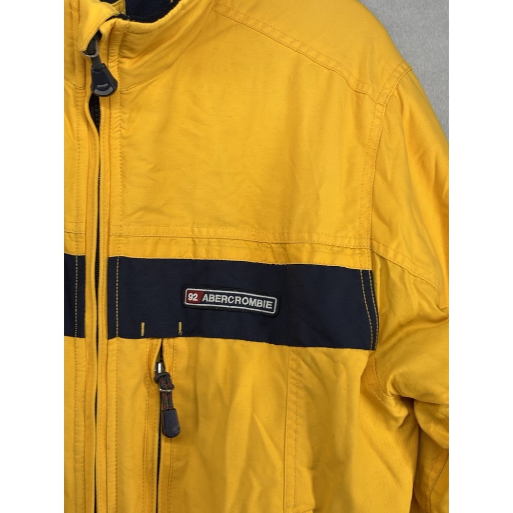 Vintage Abercrombie & Fitch A92 Fleece Lined Winter Ski Jacket Yellow Men's Sz S - Picture 3 of 14